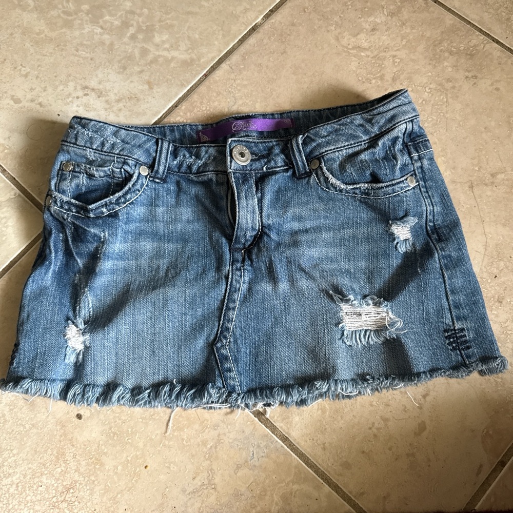 Casual Blue Denim Mini Skirt